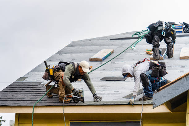 Professional Gutter Installation technician working in Gowrie, IA